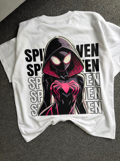 Spider-Man & Spider-Gwen Oversized Back Print T-shirts| Marvel Inspired Matching Couple T-Shirts