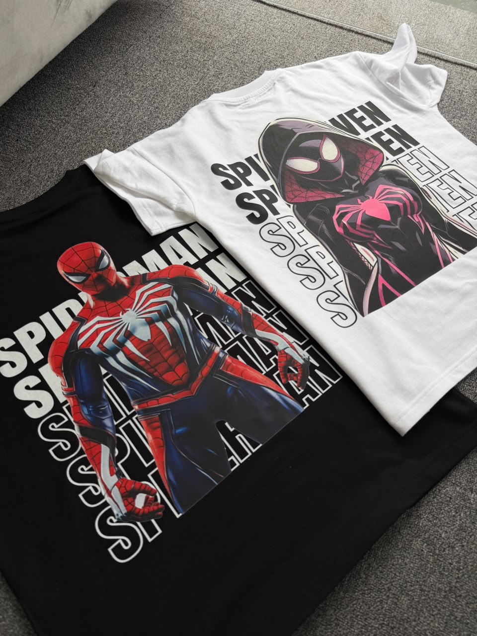 Spider-Man & Spider-Gwen Oversized Back Print T-shirts| Marvel Inspired Matching Couple T-Shirts
