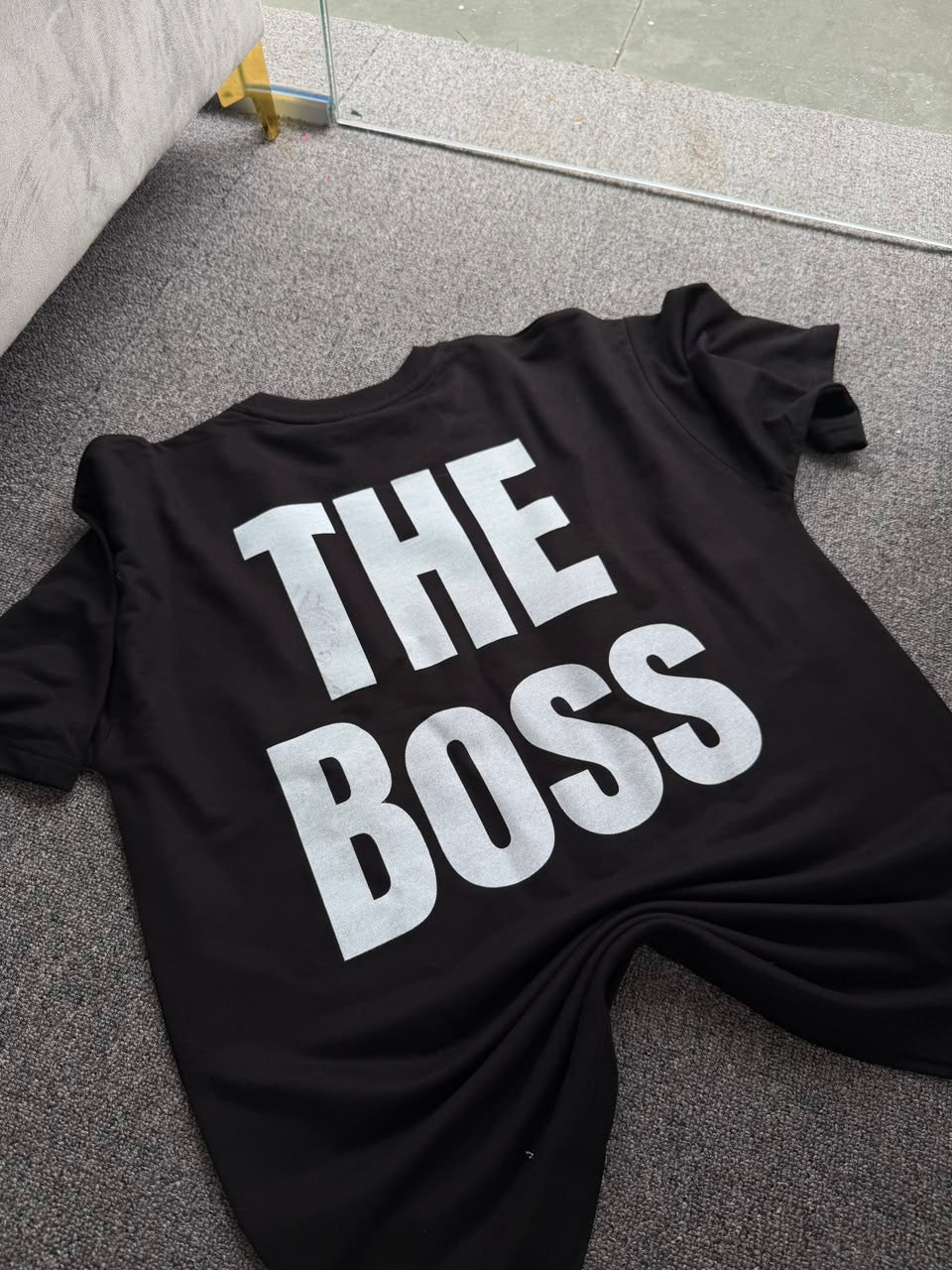 The Boss & The Real Boss Matching Couple Back Printed T-Shirts| Oversized Couple Graphic T-Shirts – The Boss Edition| Relationship Goals Matching Back Print T-Shirts