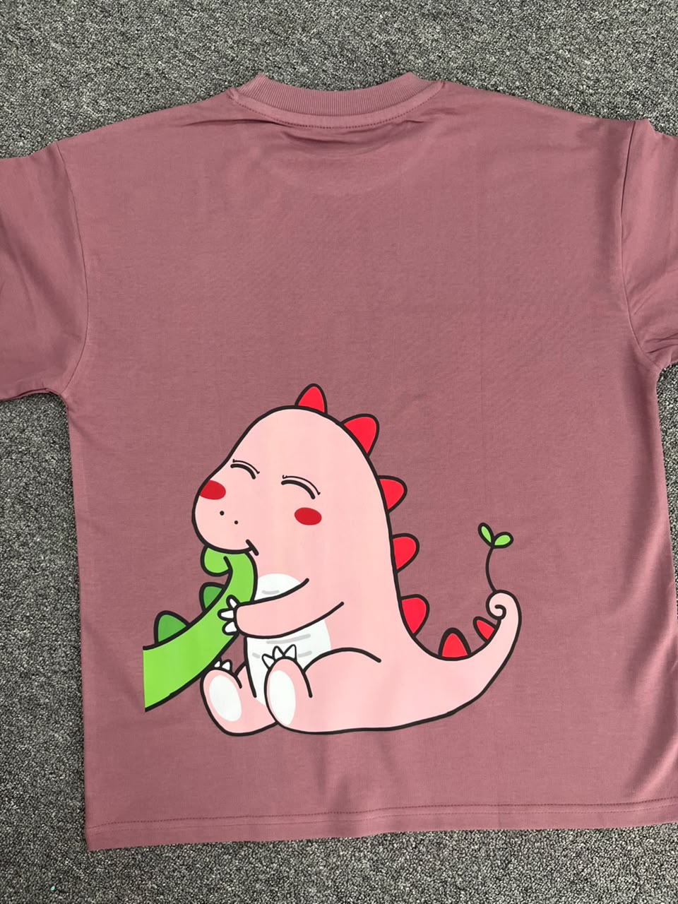 Kawaii Dino Matching Oversized Back Printed Couple T-shirts - ( Set of 2 )