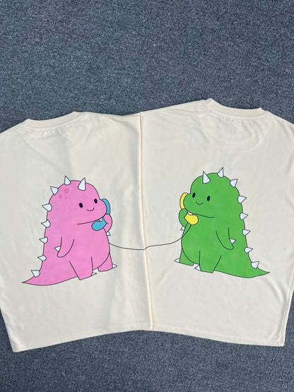 Matching Dinosaur Back Print Couple T-Shirts - ( Set of 2 )