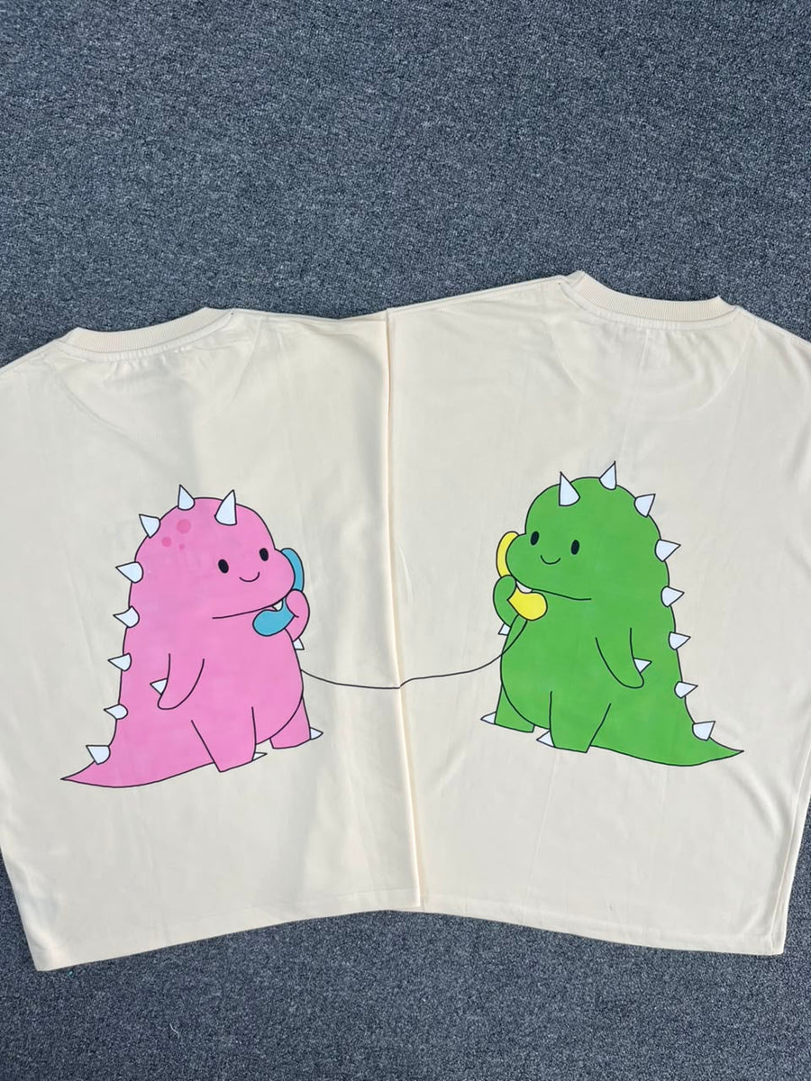 Matching Dinosaur Back Print Couple T-Shirts - ( Set of 2 )