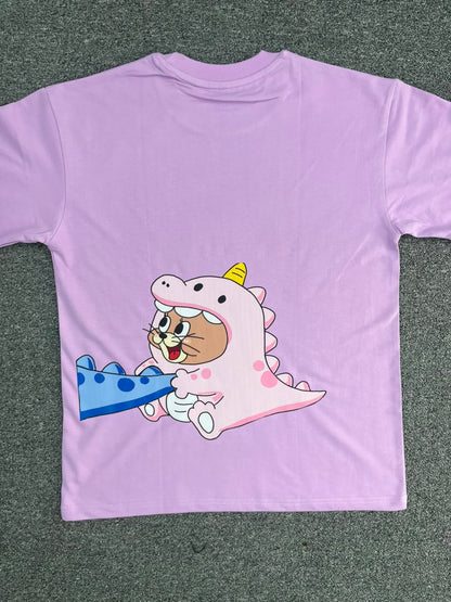 Tom & Jerry Dinosaur Matching Back Print T-Shirts - ( Set Of 2 )