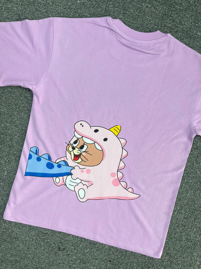 Tom & Jerry Dinosaur Matching Back Print T-Shirts - ( Set Of 2 )