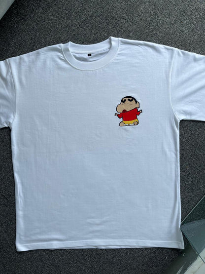 Shinchan & Himawari Matching Embroidered T-shirts - ( Set of 2 )