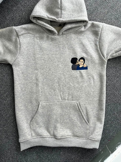 Custom Photo Embroidery Single Hoodie with Custom Sleeve - ( Set of 1 )