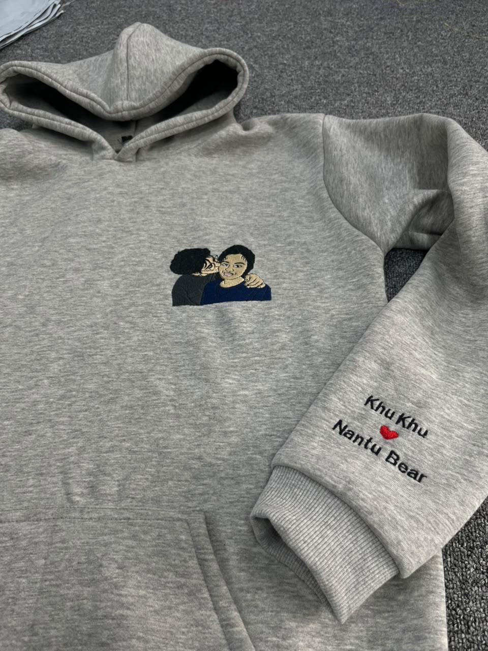 Custom Photo Embroidery Single Hoodie with Custom Sleeve - ( Set of 1 )