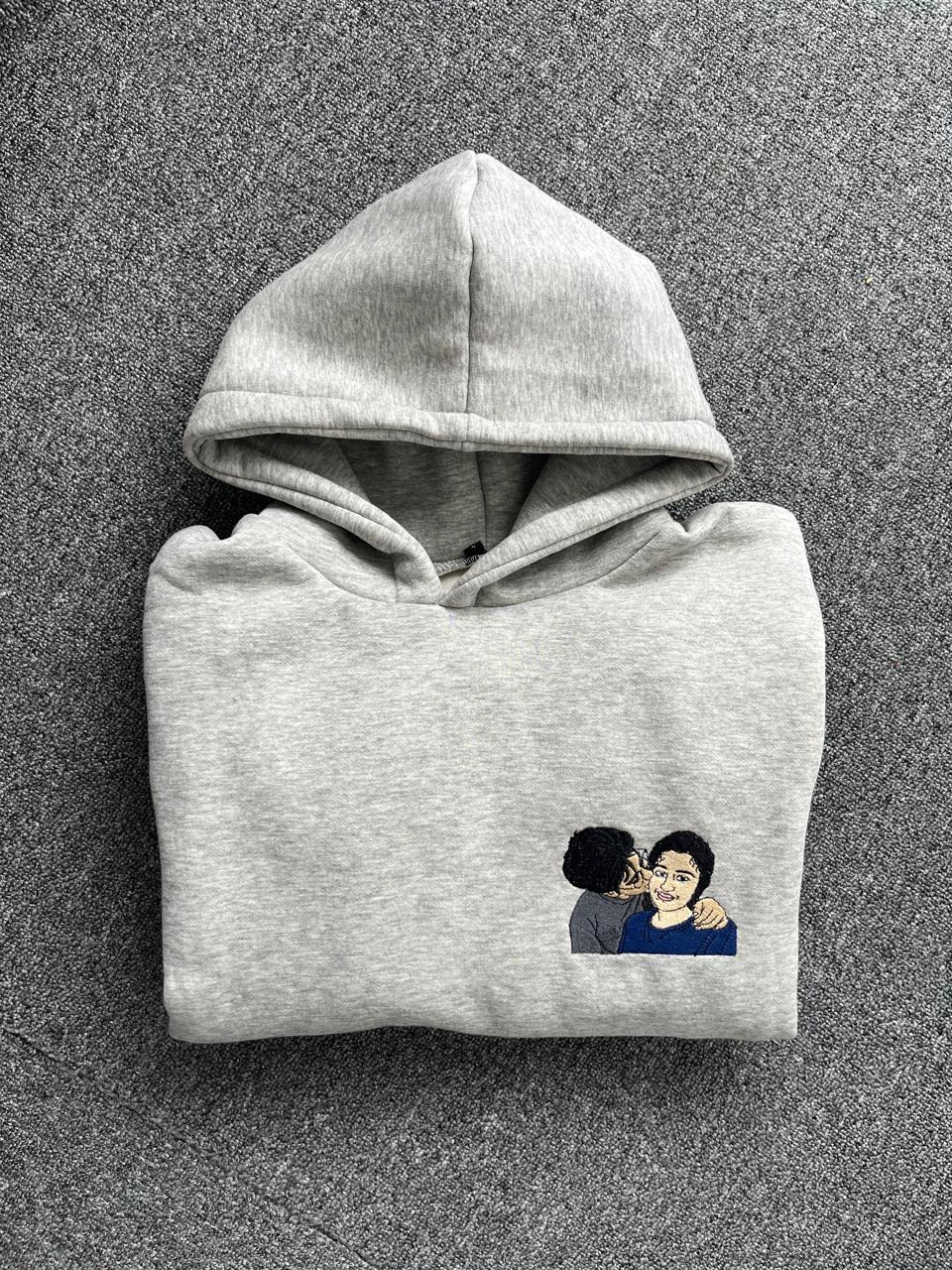 Custom Photo Embroidery Single Hoodie with Custom Sleeve - ( Set of 1 )