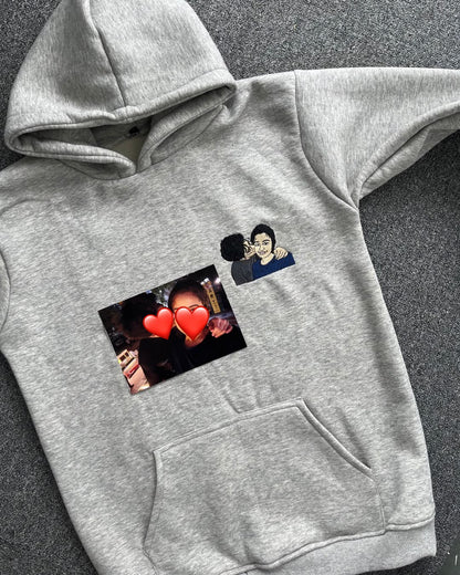 Custom Photo Embroidery Single Hoodie with Custom Sleeve - ( Set of 1 )