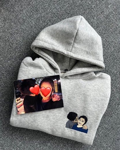 Custom Photo Embroidery Single Hoodie with Custom Sleeve - ( Set of 1 )