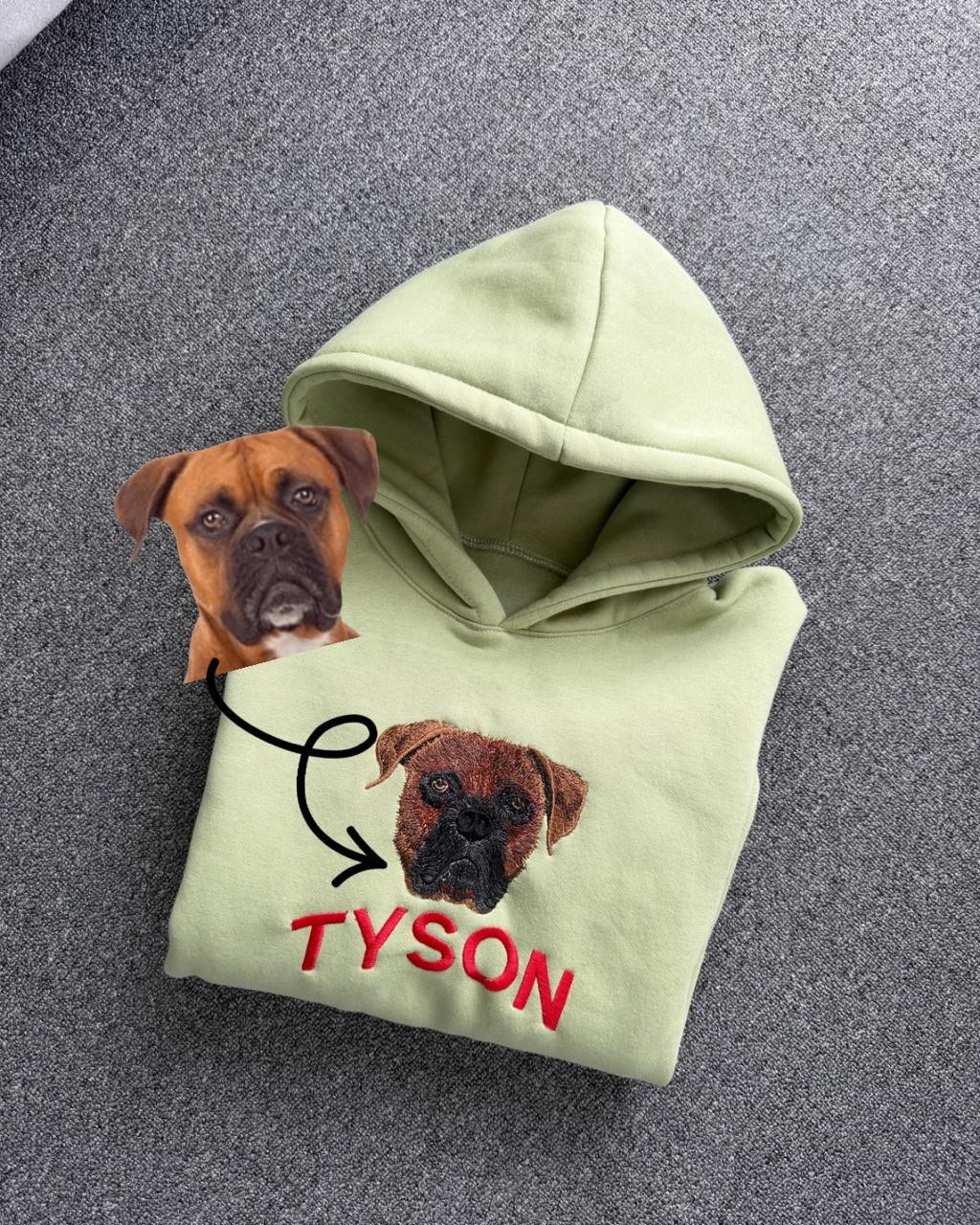 Custom Pet Photo Embroidered Hoodie - ( Set of 1 )