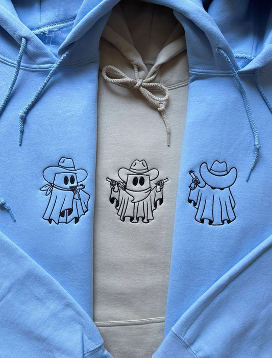 Trio Ghost gun Embroidery Hoodie -(Set of 3)