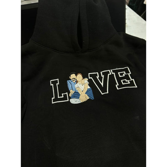 Custom Photo Embroidery Hoodie | Personalized Embroidered Hoodie with Your Photo