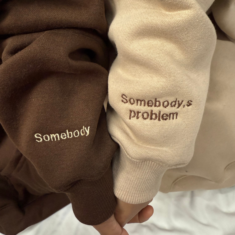 Somebody, Somebody's Problem sleeve Engraved Hoodie - (Set of 2)
