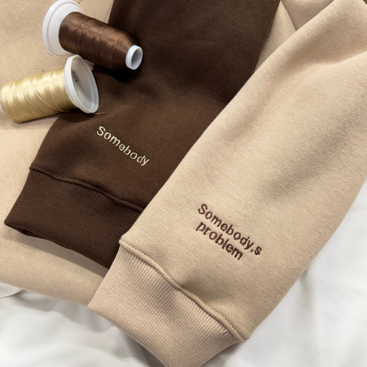 Somebody, Somebody's Problem sleeve Engraved Hoodie - (Set of 2)